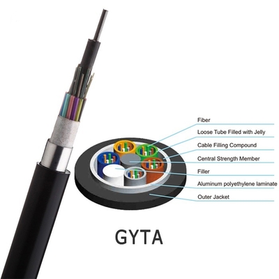De openlucht Optische Kabel GYTA 12 van de Buis Singlemode G652d Gepantserde Vezel Kern 24 36 48 72