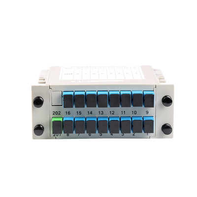 Het rek zet Plc Splitsersabs van de Schakelaarscassette van Doossc UPC het Type 1X16 Optische Vezelsplitser op