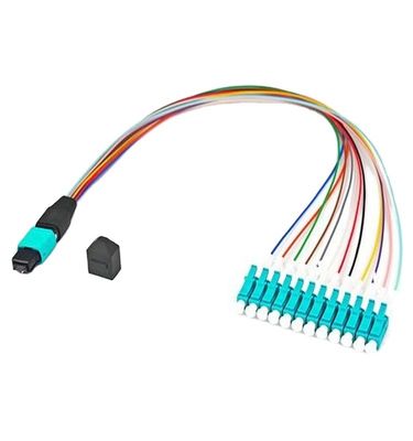 Gepantserde Duplex 8 Kern Fc Mpo/Pc Mtp aan mpo-Lc Koord van het Vezel het Optische Flard