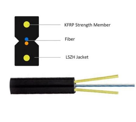 Zelfstandig Boogtype 1 2 4 6 8 de Optische Kabel GJXFH GJXH van de 12 Kernftth Vezel