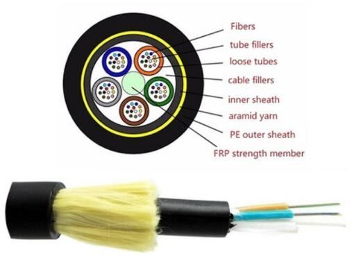 Kern 48 96 244 100m tot 800m ADSS G652D Vezel Optische Kabel